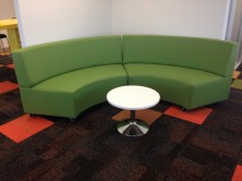 Glow Lounge Ottoman With Back Curved Reception Seating Modular. Any Fabric Colour